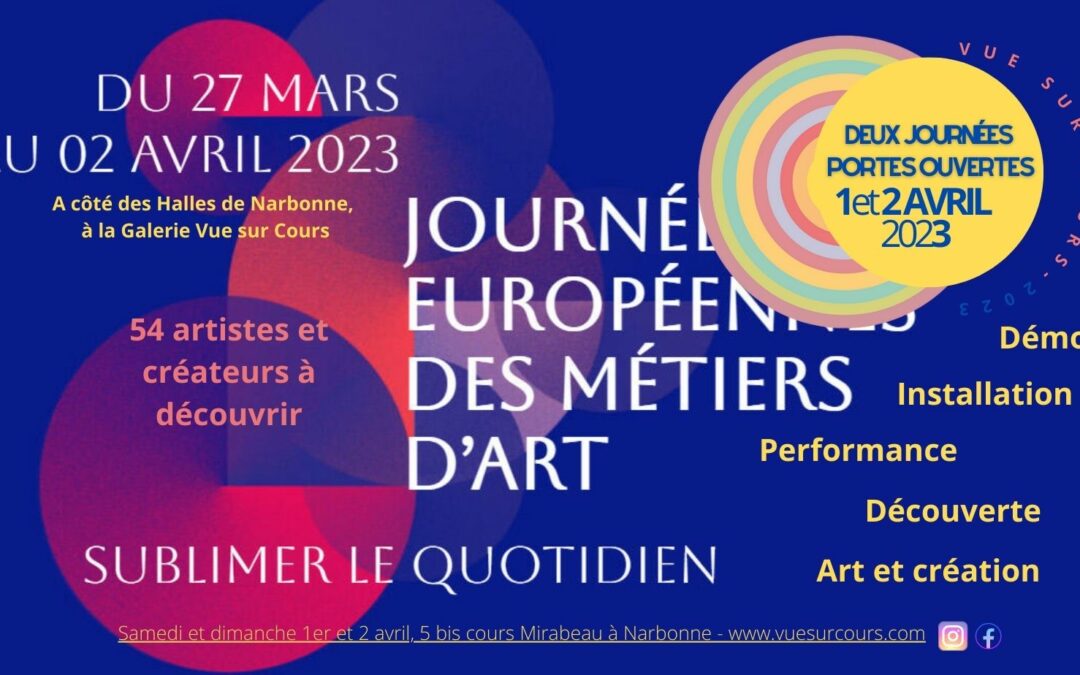 Portes ouvertes de la galerie lors des Journées Européennes des Métiers d’Art – JEMA : un événement pour célébrer l’artisanat d’art et la création contemporaine en occitanie !