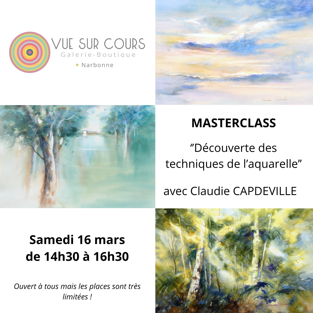 L'artiste Claudie Capdeville organise une masterclass le samedi 16 mars à la Galerie Vue sur Cours à Narbonne